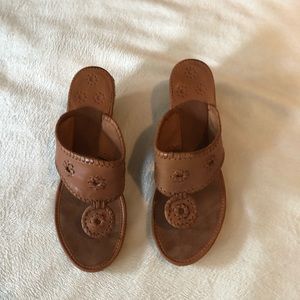 Jack Rogers ‘Marbella’ leather/jute wedge